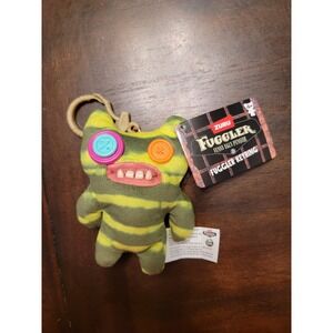 Fuggler Funny Ugly Monster Keychain Green Striped Plush Toy NEW‎